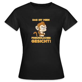 Freundlicher Affe - Frauen T-Shirt - Schwarz - Vorne - AI Model Female 172 dark (172cm)