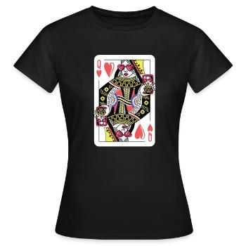 Königin Kartenspiel Herz Cool Karte Queen Geschenk - Frauen T-Shirt - Schwarz - Vorne - AI Model Female 172 dark (172cm)