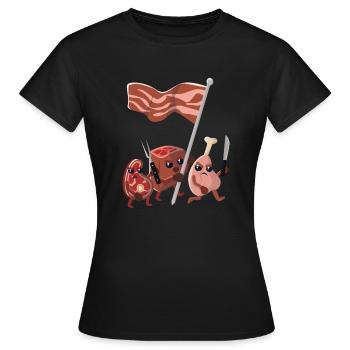 Révolution de la viande - T-shirt Femme - noir - Devant - AI Model Female 172 dark (172cm)