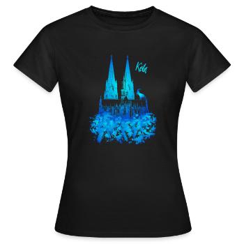 Cathédrale de Cologne - T-shirt Femme - noir - Devant - AI Model Female 172 dark (172cm)