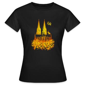 Cathédrale de Cologne - T-shirt Femme - noir - Devant - AI Model Female 172 dark (172cm)