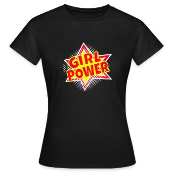 Girlwoman Powergirl superwoman de puissance de femme - T-shirt Femme - noir - Devant - AI Model Female 172 dark (172cm)