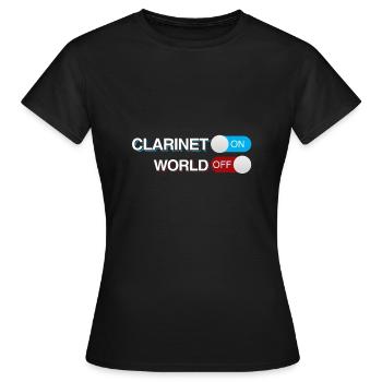 clarinet - Women's T-Shirt - black - Front - AI Model Female 172 dark (172cm)