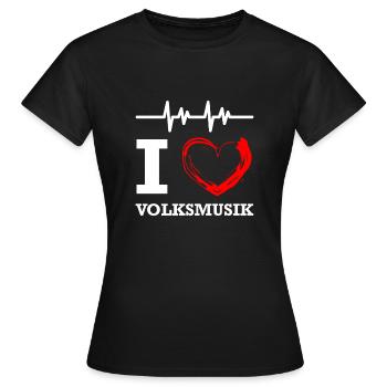 Volksmusik - Frauen T-Shirt - Schwarz - Vorne - AI Model Female 172 dark (172cm)