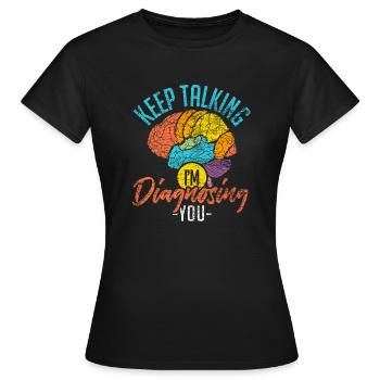Causerie de psychologie - T-shirt Femme - noir - Devant - AI Model Female 172 dark (172cm)