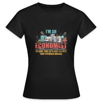 Économie économiste - T-shirt Femme - noir - Devant - AI Model Female 172 dark (172cm)