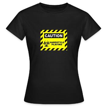 Attention Hardstyle Jouer - T-shirt Femme - noir - Devant - AI Model Female 172 dark (172cm)