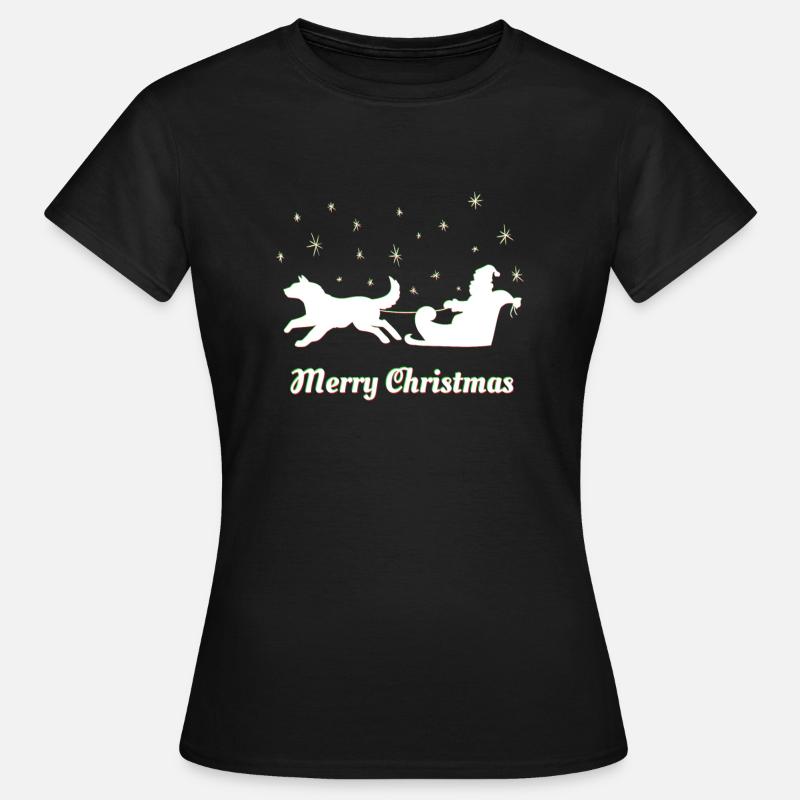 Christmas - Pull de Noël - Husky - T-shirt Femme - noir