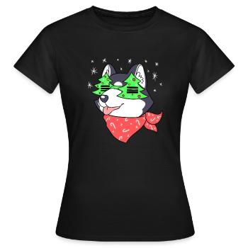 Noël - chandail de Noël - Husky - T-shirt Femme - noir - Devant - AI Model Female 172 dark (172cm)