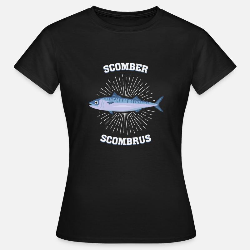 Scomber scombrus Mackerel Gift Saltwater Fish - Women's T-Shirt - black