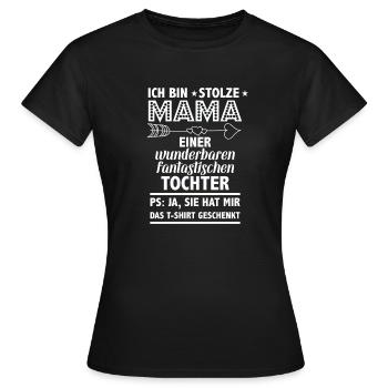 Cadeau de maman de fille disant drôle - T-shirt Femme - noir - Devant - AI Model Female 172 dark (172cm)