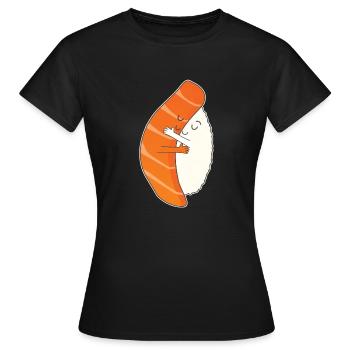 Sushi Hugging - Frauen T-Shirt - Schwarz - Vorne - AI Model Female 172 dark (172cm)