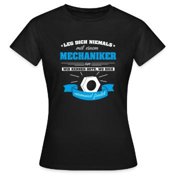 Mécanicien - T-shirt Femme - noir - Devant - AI Model Female 172 dark (172cm)