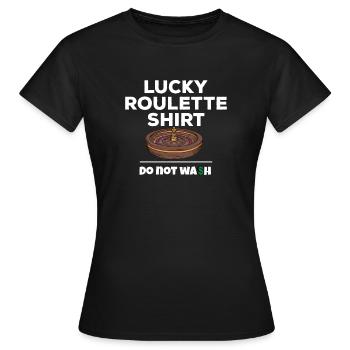 Glückliches Roulette-Shirt Lustiges Zitat Spieler - Frauen T-Shirt - Schwarz - Vorne - AI Model Female 172 dark (172cm)