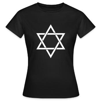Davidstern - Frauen T-Shirt - Schwarz - Vorne - AI Model Female 172 dark (172cm)