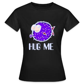 Poisson poisson sphérique Poissons - T-shirt Femme - noir - Devant - AI Model Female 172 dark (172cm)