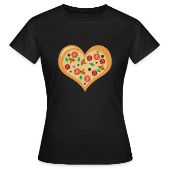 yummy heart pizza - Frauen T-Shirt - Schwarz - Vorne - AI Model Female 172 dark (172cm)
