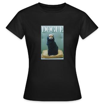 Chien chihuahua magazine de mode - T-shirt Femme - noir - Devant - AI Model Female 172 dark (172cm)