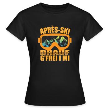 Après-ski - T-shirt Femme - noir - Devant - AI Model Female 172 dark (172cm)