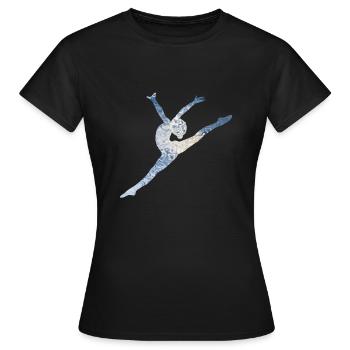 Ballett Sprung - Frauen T-Shirt - Schwarz - Vorne - AI Model Female 172 dark (172cm)