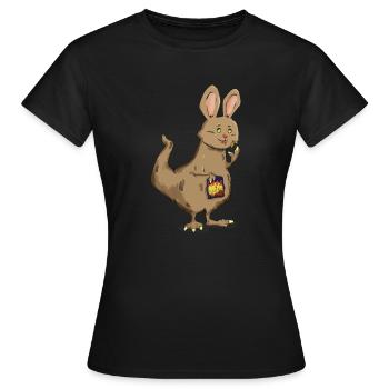 Cadeau d'animal familier T-Rex de dinosaure en lapin - T-shirt Femme - noir - Devant - AI Model Female 172 dark (172cm)