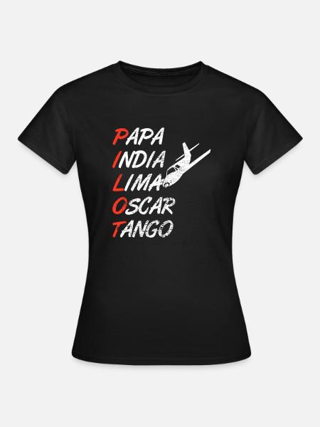 Pilot - Frauen T-Shirt - Schwarz