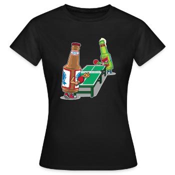 Funny beer pong nerd geek student drinking game - Women's T-Shirt - black - Front - AI Model Female 172 dark (172cm)