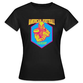 Le football américain dit quarterback - T-shirt Femme - noir - Devant - AI Model Female 172 dark (172cm)