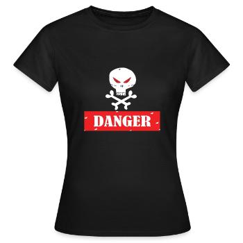 Attention - T-shirt Femme - noir - Devant - AI Model Female 172 dark (172cm)