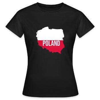 Pologne Polen Polska Souvenir - T-shirt Femme - noir - Devant - AI Model Female 172 dark (172cm)