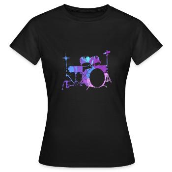 Batterie Percussion Percussion - T-shirt Femme - noir - Devant - AI Model Female 172 dark (172cm)