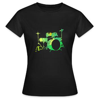Batterie Percussion Percussion - T-shirt Femme - noir - Devant - AI Model Female 172 dark (172cm)