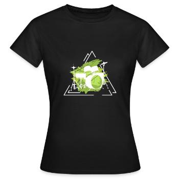 Batterie Percussion Percussion - T-shirt Femme - noir - Devant - AI Model Female 172 dark (172cm)
