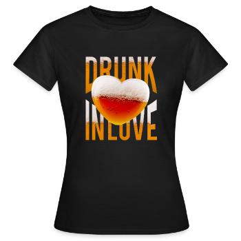 Valentinstag Liebe Love Umarmen Küssen Herz Paar - Frauen T-Shirt - Schwarz - Vorne - AI Model Female 172 dark (172cm)