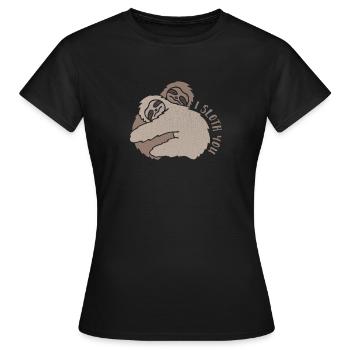 Je te paresse t-shirt Drôle paresse Saint Valentin - T-shirt Femme - noir - Devant - AI Model Female 172 dark (172cm)