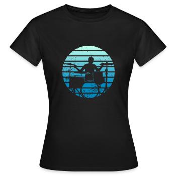 Batterie Cadeau Batteur Percussions - T-shirt Femme - noir - Devant - AI Model Female 172 dark (172cm)
