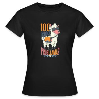 100 jours d'école Llama Lama Peru Alpaca - T-shirt Femme - noir - Devant - AI Model Female 172 dark (172cm)
