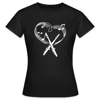 Piccolo - Piccolo T-Shirt - Piccoloist - Herz - Frauen T-Shirt - Schwarz - Vorne - AI Model Female 172 dark (172cm)