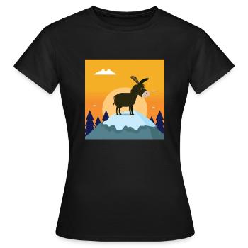 Donkeys on top - Women's T-Shirt - black - Front - AI Model Female 172 dark (172cm)
