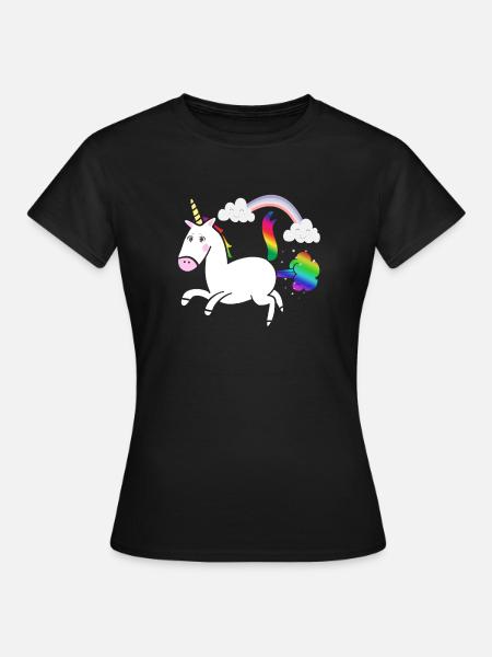 Licorne Pups Rainbow Unicorn Poo Cloud Rainbow Cloud - T-shirt Femme - noir