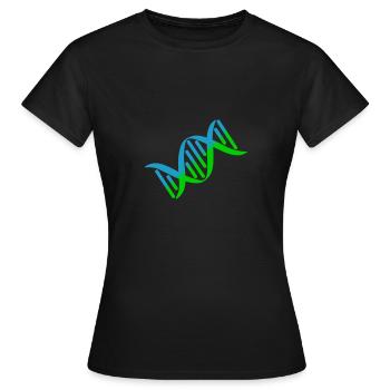 DNA DNA Strand Logo Coloré Vert Bleu - T-shirt Femme - noir - Devant - AI Model Female 172 dark (172cm)