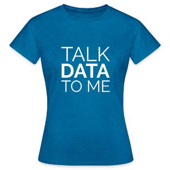Data Mining Bases de données Informatique Oracle - T-shirt Femme - bleu saphir antique chiné - Devant - AI Model Female 172 dark (172cm)