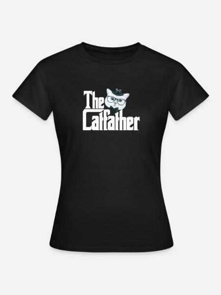 The Cat Father Shirt Katter Pappa Katter Lover - T-skjorte for kvinner - svart