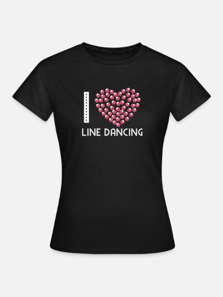 Linedance - Linedancer - Country Herz - Ich liebe - Frauen T-Shirt - Schwarz