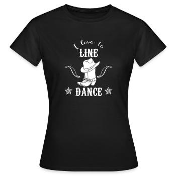 Linedance - Linedancer - Bottes Cowboy Pays - T-shirt Femme - noir - Devant - AI Model Female 172 dark (172cm)