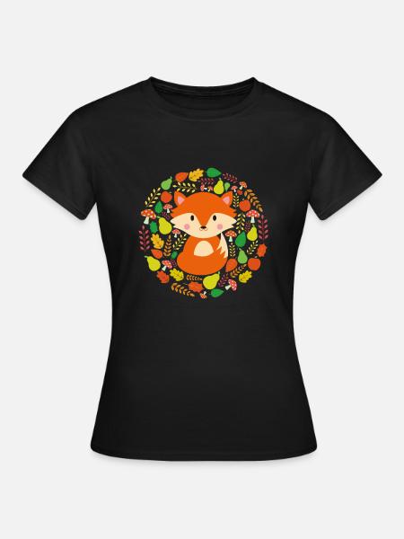 Idea de regalo de diseño de fox de otoño amor de fox - Dame-T-shirt - sort
