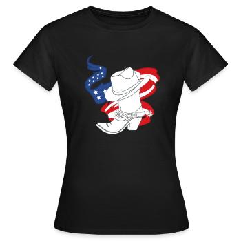 Linedance - Linedancer - Bottes Cowboy Pays - T-shirt Femme - noir - Devant - AI Model Female 172 dark (172cm)