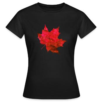 Ahorn Rot Polygon - Frauen T-Shirt - Schwarz - Vorne - AI Model Female 172 dark (172cm)