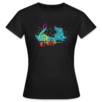 Die Musikwelle für Komponisten - Frauen T-Shirt - Schwarz - Vorne - AI Model Female 172 dark (172cm)