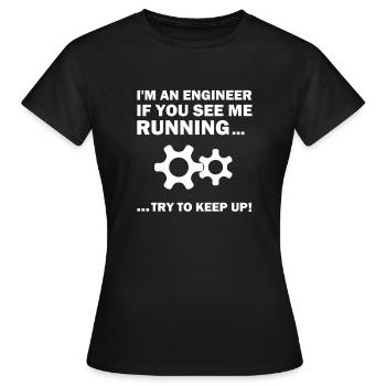 Ingenieur T-Shirt Maschinenbau Elektrotechnik Idee - Frauen T-Shirt - Schwarz - Vorne - AI Model Female 172 dark (172cm)